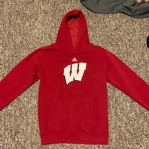 Wisconsin Badger youth Adidas Pullover Hoodie